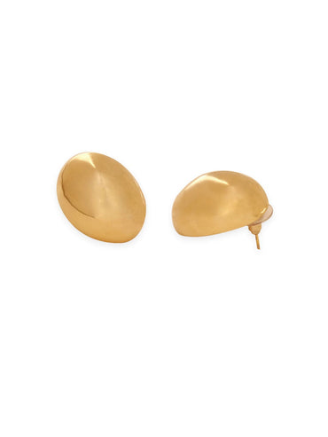 Rubans 18K Gold Plated Gold Tone Classic Round Stud Earrings with Elegant Design Earrings