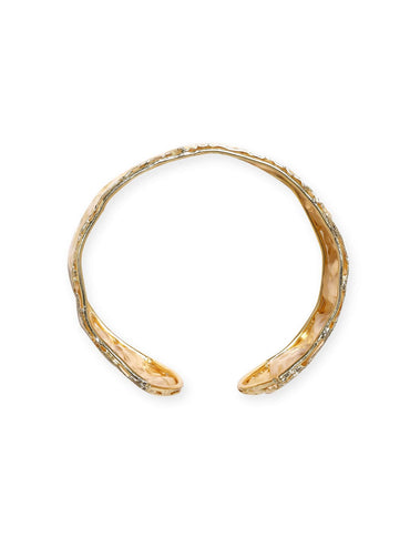 Rubans 18K Gold Plated Hammered Textured Handcrafted Free Size Bracelet Bangles & Bracelets