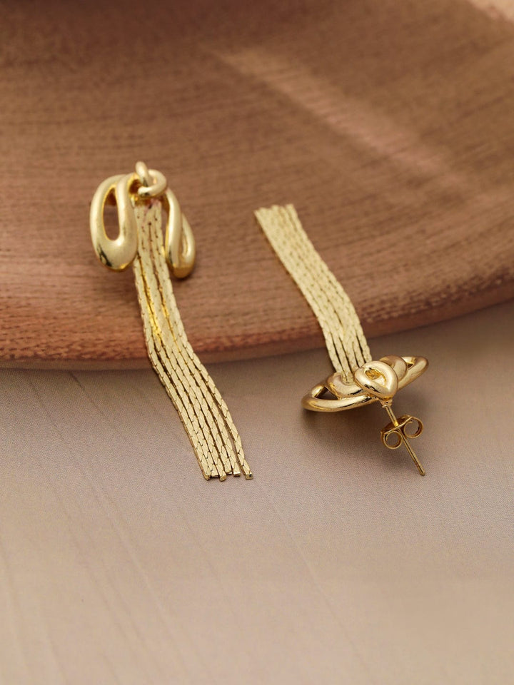 Rubans 18K Gold Plated Knot Design multilayered Tassel Drop Earrings Drop Earrings