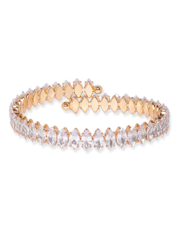 Rubans 18K Gold plated Korean Crystal studded Adjustable bracelet Bangles & Bracelets