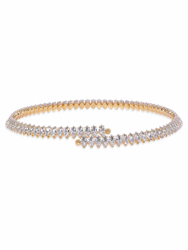 Rubans 18K Gold Plated Korean Crystal studded Adjustable Choker Necklace Necklaces