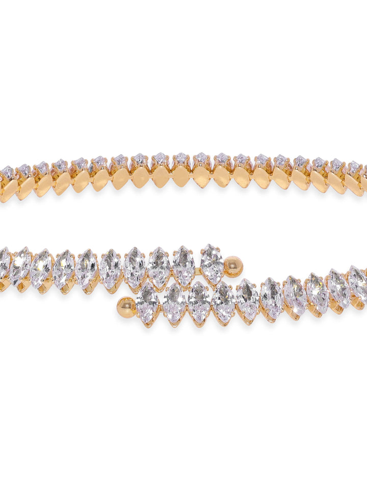 Rubans 18K Gold Plated Korean Crystal studded Adjustable Choker Necklace Necklaces