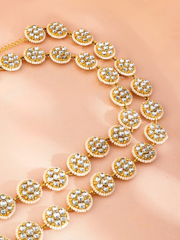 Rubans 18K Gold-Plated Kundan Studded Waist Chain Saree Accessories Saree Accessories