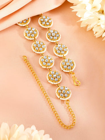Rubans 18K Gold-Plated Kundan Studded Waist Chain Saree Accessories Saree Accessories
