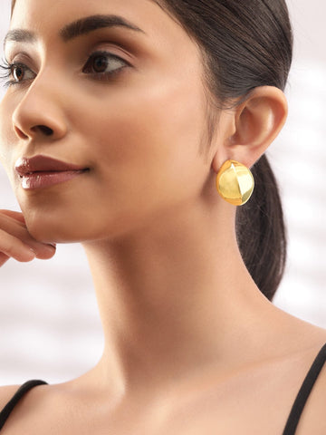 Rubans 18K Gold-Plated Minimalist Organic Shape Trendy & Stylish Stud Earrings Stud Earrings