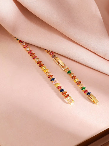 Rubans 18K Gold-Plated Multicolor Crystal Necklace Necklace & Chains
