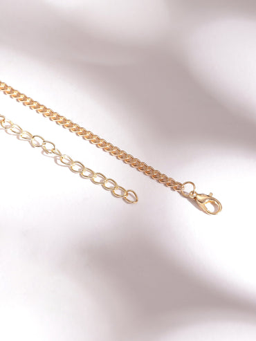 Rubans 18K Gold Plated Multicolor Crystal Zirconia Charms Multi-Layered Link Necklace Necklace & Chains