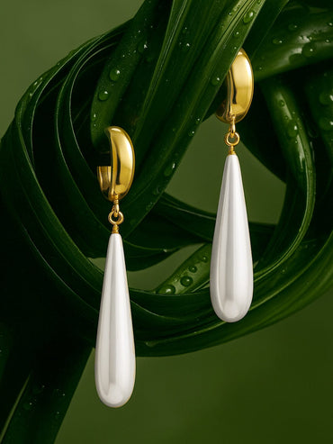 Rubans 18K Gold-Plated Pearl Drop Earrings Drop Earrings