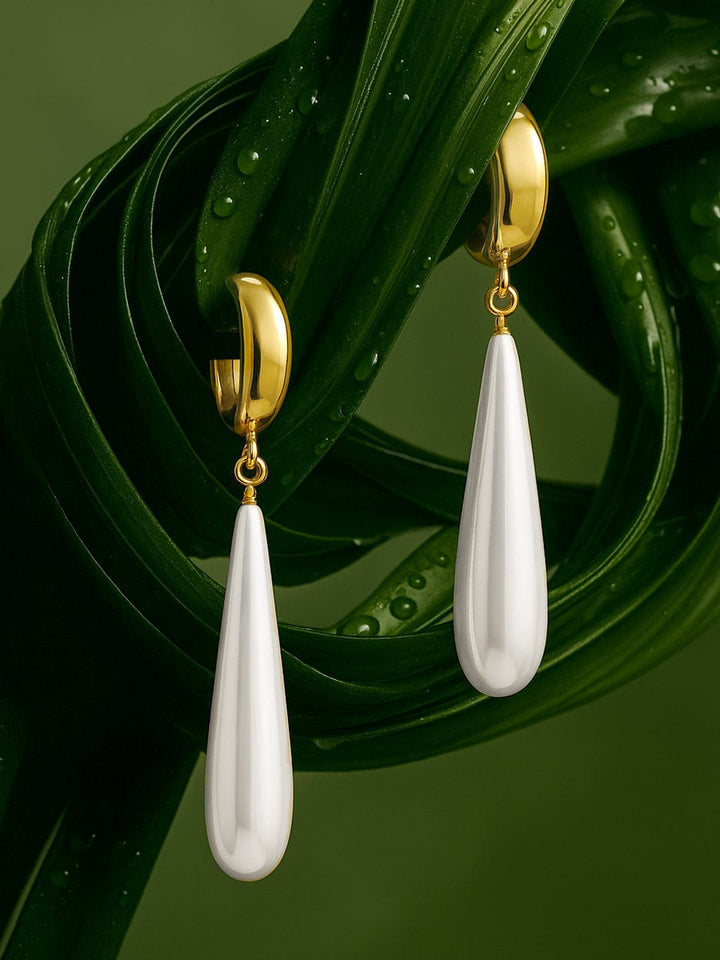 Rubans 18K Gold-Plated Pearl Drop Earrings Drop Earrings