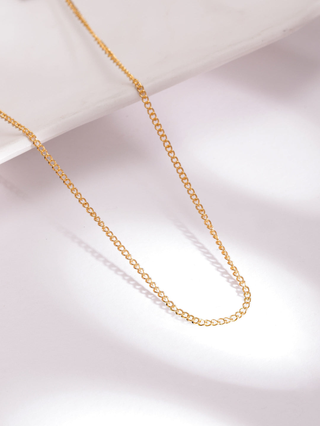 Rubans 18K Gold Plated Pearls & Cuban Link Chain Triple Layered Necklace Necklaces, Necklace Sets, Chains & Mangalsutra