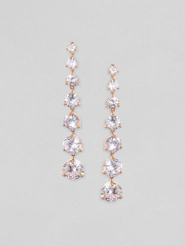 Rubans 18k Gold Plated Premium Crystal Studded Dangle Earrings Earrings