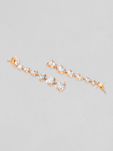 Rubans 18k Gold Plated Premium Crystal Studded Dangle Earrings Earrings