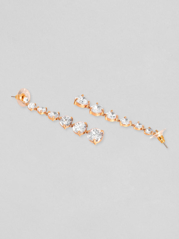 Rubans 18k Gold Plated Premium Crystal Studded Dangle Earrings Earrings