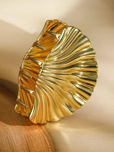 Rubans 18K Gold Plated Sculpted Shell Design Hair Claw Clip â€“ Statement Hair Accessory Hair Accessory
