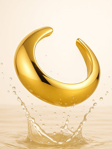 Rubans 18K Gold-Plated Sculptural Cuff Bangle â€“ Modern Bold Bracelet Bangles & Bracelet