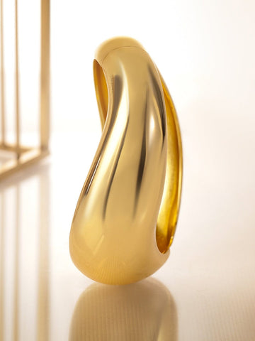 Rubans 18K Gold-Plated Sculptural Wave Design Bold Statement Bracelet for Women & Girls â€“ Perfect for Contemporary & Luxe Looks Wristwear
