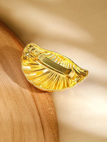 Rubans 18K Gold Plated Shell Design Hair Clip â€“ Luxe Statement Hair Accessory for Women Hair Accessory