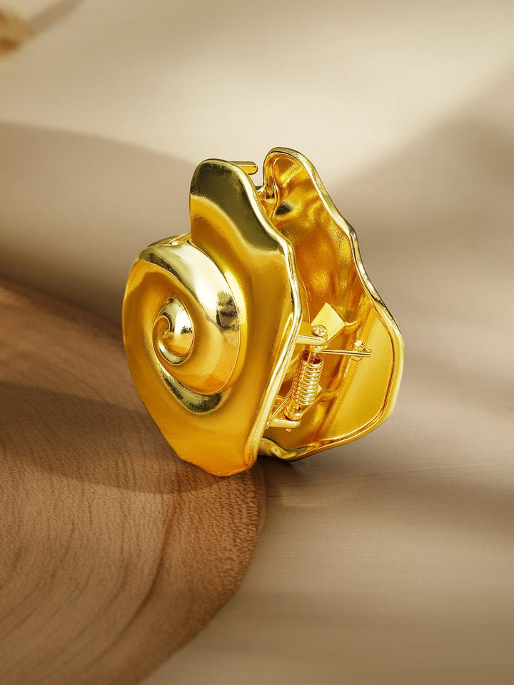 Rubans 18K Gold Plated Shell-Inspired Hair Claw Clip â€“ Statement Hair Accessory Hair Accessory