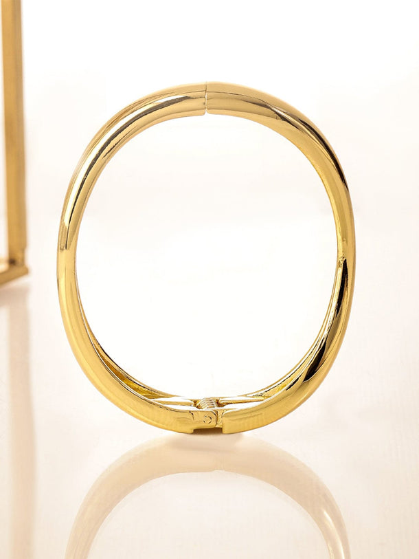 Rubans 18K Gold-Plated Sleek Bold Statement Kada Bracelet â€“ Perfect for Minimal Luxe & Modern Looks Wristwear