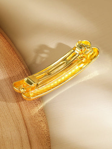 Rubans 18K Gold Plated Sleek Double-Bar Design Hair Clip â€“ Statement Luxe Hair Accessory Hair Accessory