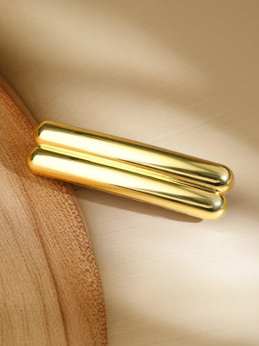 Rubans 18K Gold Plated Sleek Double-Bar Design Hair Clip â€“ Statement Luxe Hair Accessory Hair Accessory