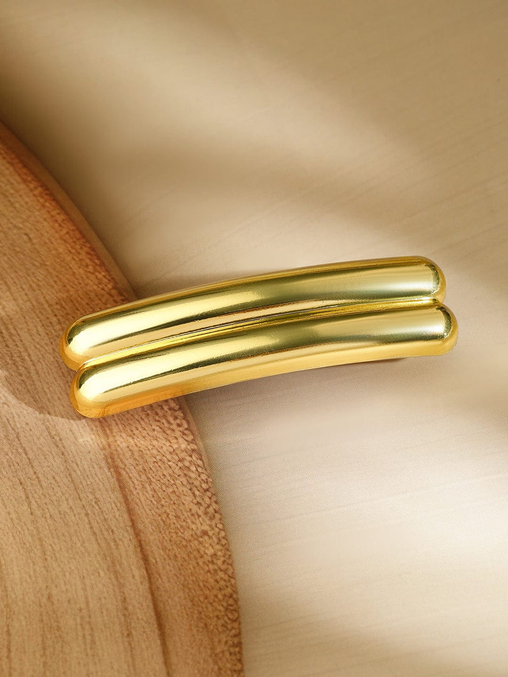 Rubans 18K Gold Plated Sleek Double-Bar Design Hair Clip â€“ Statement Luxe Hair Accessory Hair Accessory