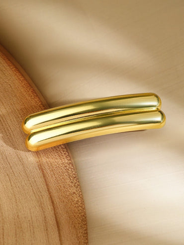 Rubans 18K Gold Plated Sleek Double-Bar Design Hair Clip â€“ Statement Luxe Hair Accessory Hair Accessory