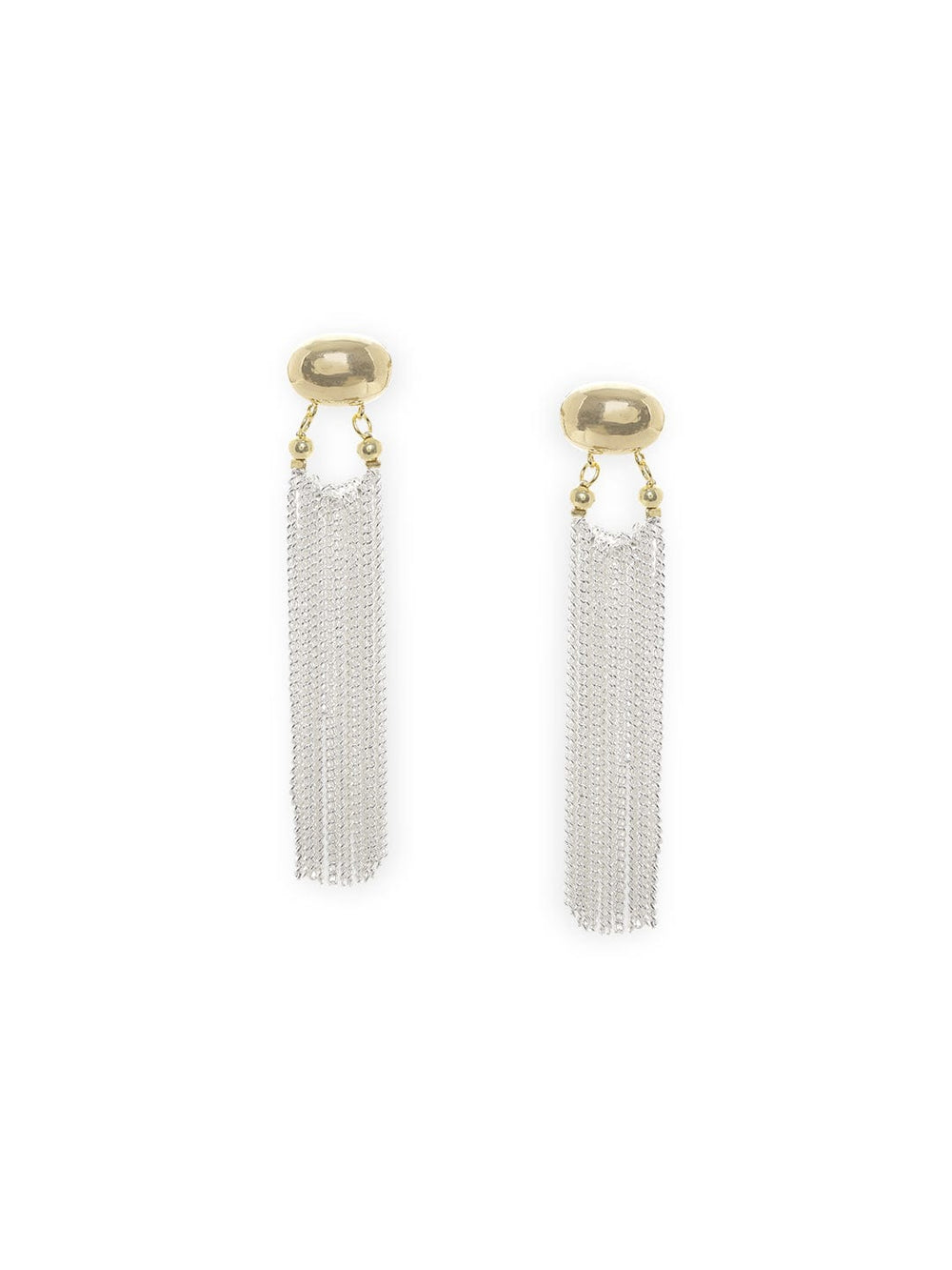 Rubans 18k Gold Plated Stainless Steel Demi-Fine Tasseled Long Drop Earrings Earrings