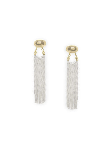 Rubans 18k Gold Plated Stainless Steel Demi-Fine Tasseled Long Drop Earrings Earrings