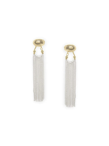 Rubans 18k Gold Plated Stainless Steel Demi-Fine Tasseled Long Drop Earrings Earrings