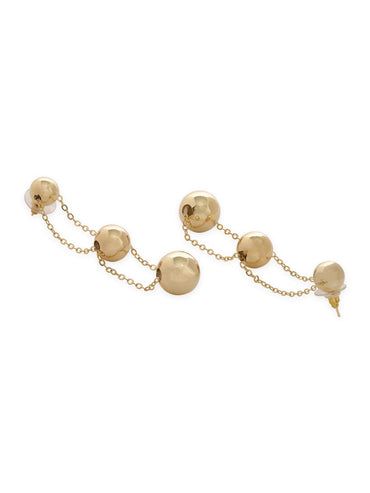 Rubans 18K Gold Plated Stainless Steel Tarnish-Free Waterproof  Ball Chain Dangle Earrings Earrings