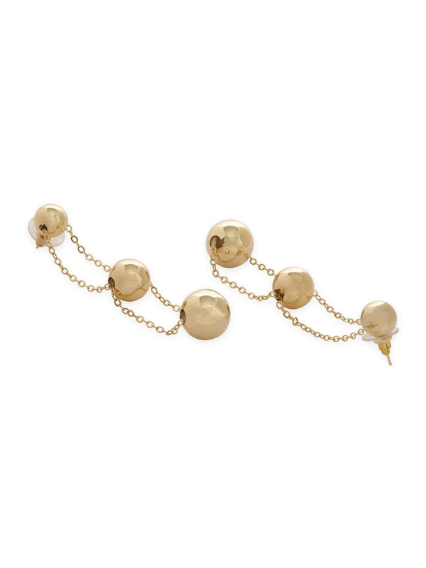 Rubans 18K Gold Plated Stainless Steel Tarnish-Free Waterproof  Ball Chain Dangle Earrings Earrings