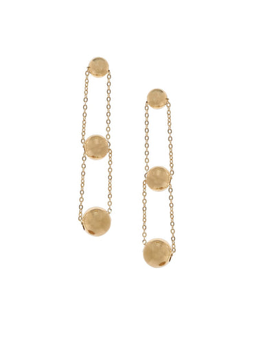 Rubans 18K Gold Plated Stainless Steel Tarnish-Free Waterproof  Ball Chain Dangle Earrings Earrings