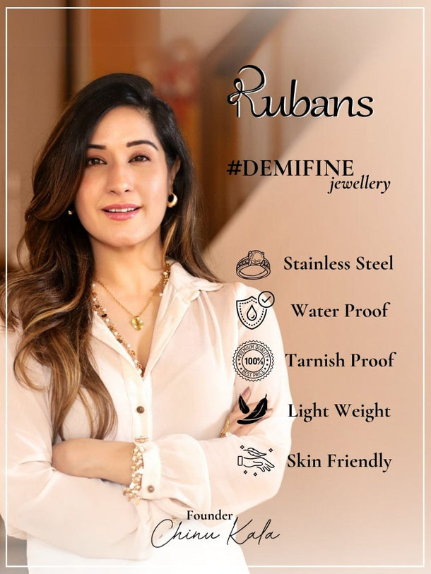 Rubans 18K Gold-Plated Stainless Steel Tarnish-Free Waterproof Circle-Link Minimal Chain Necklace Necklace & Chains