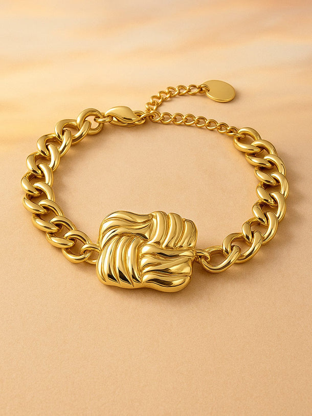 Rubans 18K Gold Plated Stainless Steel Tarnish-Free Waterproof Demi-Fine Chain Bracelet Bracelet