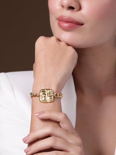 Rubans 18K Gold Plated Stainless Steel Tarnish-Free Waterproof Demi-Fine Chain Bracelet Wristwear