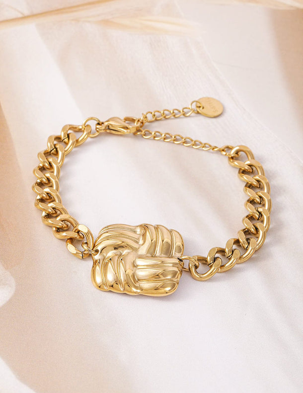 Rubans 18K Gold Plated Stainless Steel Tarnish-Free Waterproof Demi-Fine Chain Bracelet Wristwear