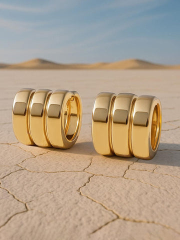 Rubans 18K Gold Plated Stainless Steel Tarnish Free Waterproof Demi-Fine Stud Earrings Studs