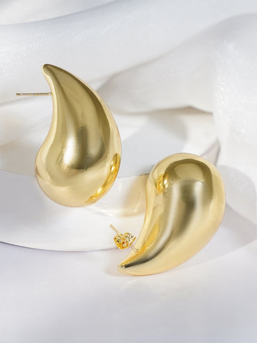 Rubans 18K Gold Plated Stainless Steel Tarnish-Free Waterproof Demi-Fine TearDrop Earrings Earrings