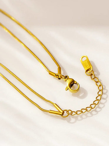 Rubans 18K Gold-Plated Stainless Steel Tarnish-Free Waterproof Double-Layer Heart & AD Stone Necklace Necklace & Chains