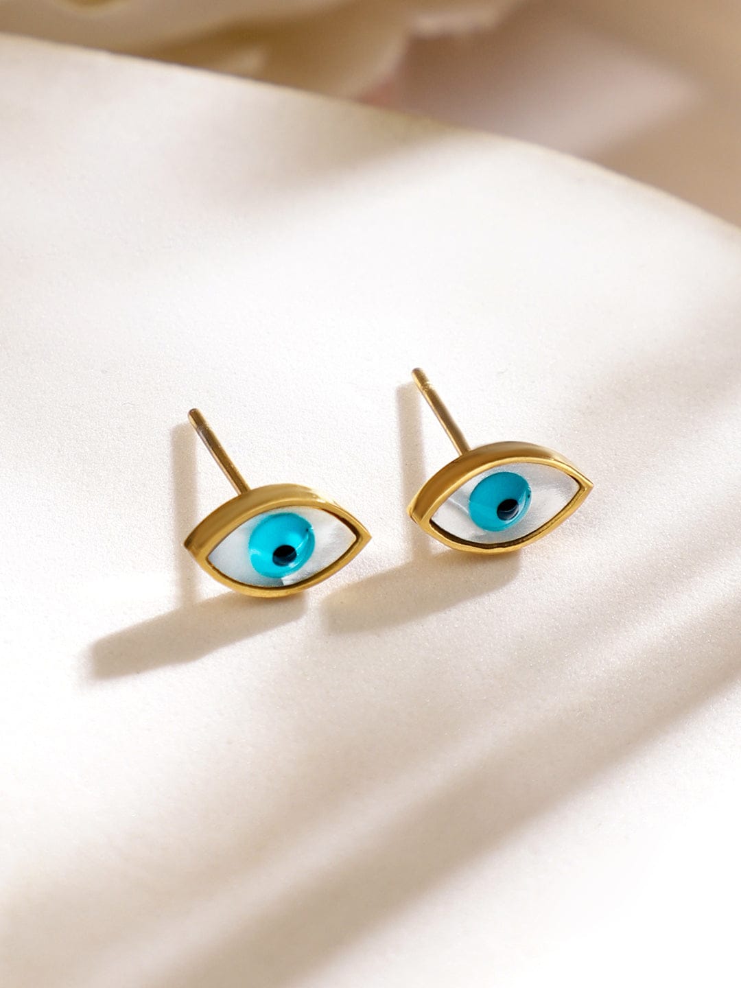 Rubans 18K Gold-Plated Stainless Steel Tarnish-Free Waterproof Evil Eye Necklace Set Necklace & Chains