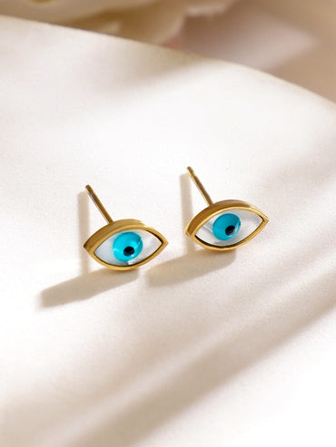 Rubans 18K Gold-Plated Stainless Steel Tarnish-Free Waterproof Evil Eye Necklace Set Necklace & Chains