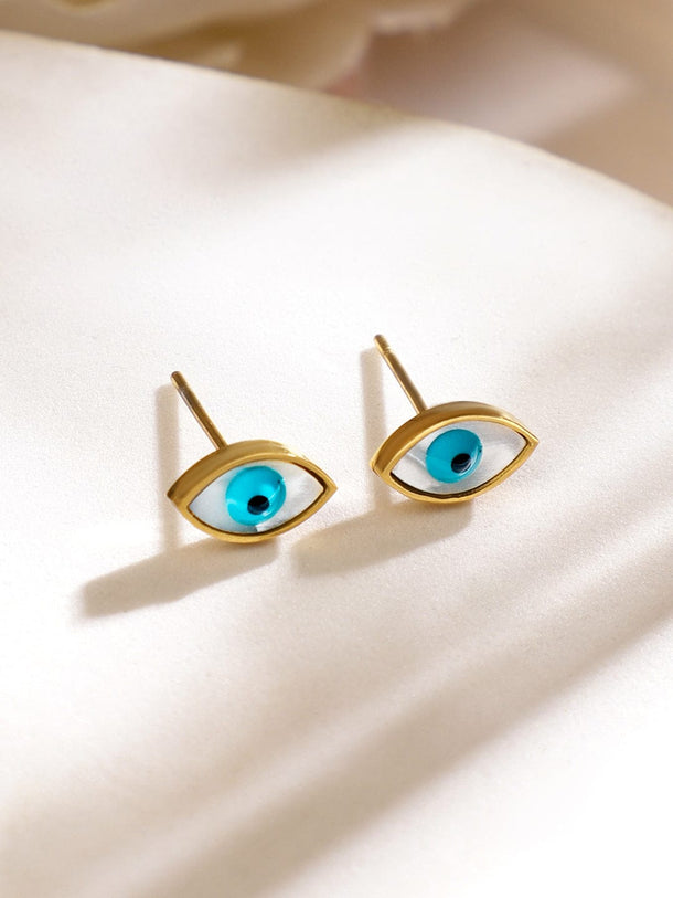 Rubans 18K Gold-Plated Stainless Steel Tarnish-Free Waterproof Evil Eye Necklace Set Necklace & Chains