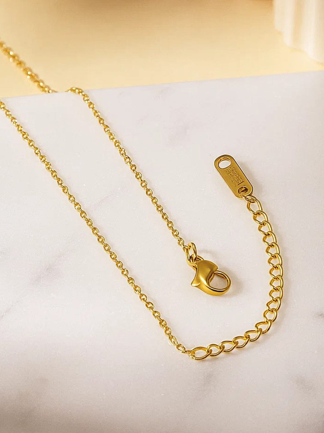 Rubans 18K Gold-Plated Stainless Steel Tarnish-Free Waterproof Geometric Star Charm Necklace Necklace & Chains