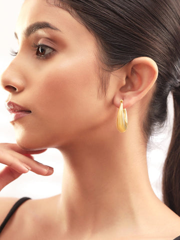 Rubans 18k Gold-Plated Stainless Steel Tarnish-Free Waterproof Hoop Earrings Hoop Earrings