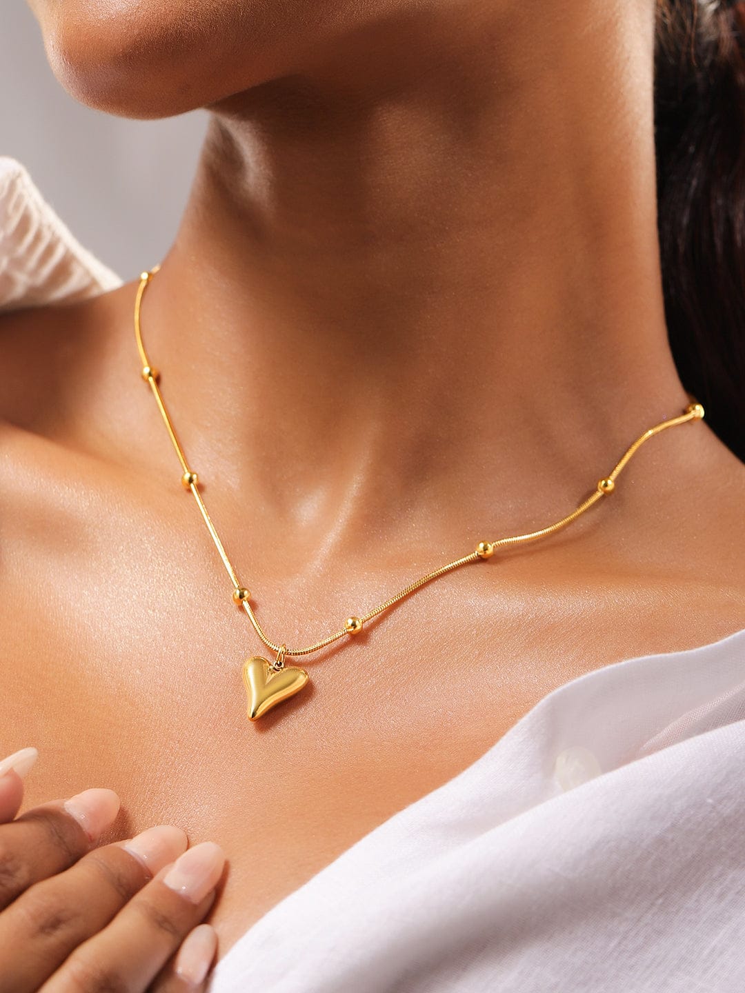 Rubans 18K Gold-Plated Stainless Steel Tarnish-Free Waterproof Sea-Inspired Charm Necklace Jewellery Set