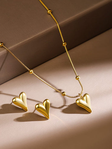 Rubans 18K Gold-Plated Stainless Steel Tarnish-Free Waterproof Sea-Inspired Charm Necklace Jewellery Set