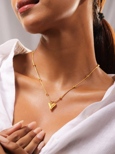 Rubans 18K Gold-Plated Stainless Steel Tarnish-Free Waterproof Sea-Inspired Charm Necklace Jewellery Set