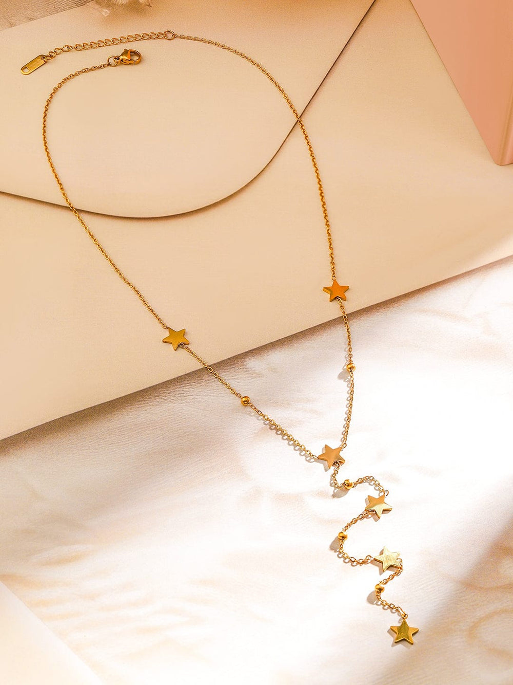 Rubans 18K Gold-Plated Stainless Steel Tarnish-Free Waterproof Star Charm Layered Necklace Necklace & Chains