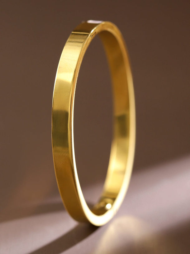 Rubans 18K Gold Plated Stainless Steel Tarnish-Free Waterproof White Marble Stone Bracelet Wristwear